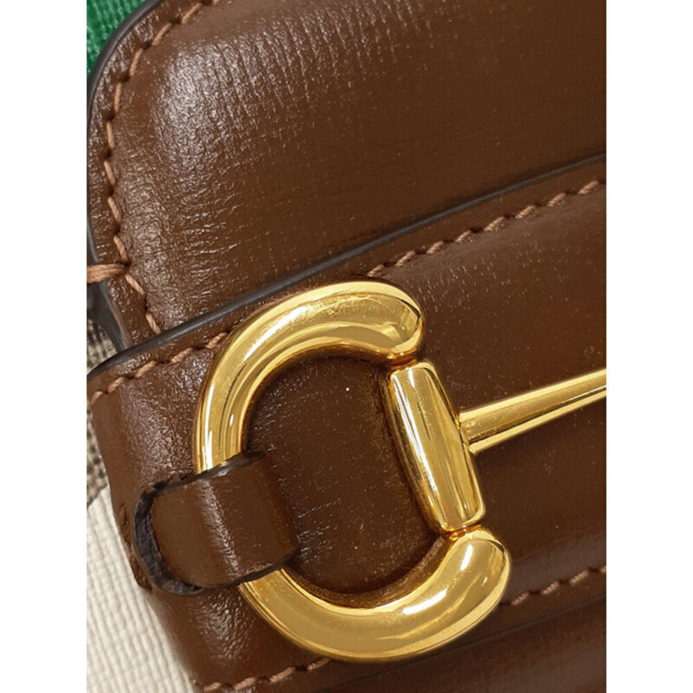 Gucci Horsebit 1955 shoulder bag printed GG Supreme canvas brown leather - Picture 7 of 9